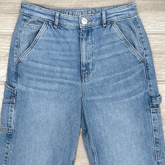 American Eagle Highest Rise 90s Boyfriend Carpenter Jeans in Medium Wash Denim - Picture 6 of 16